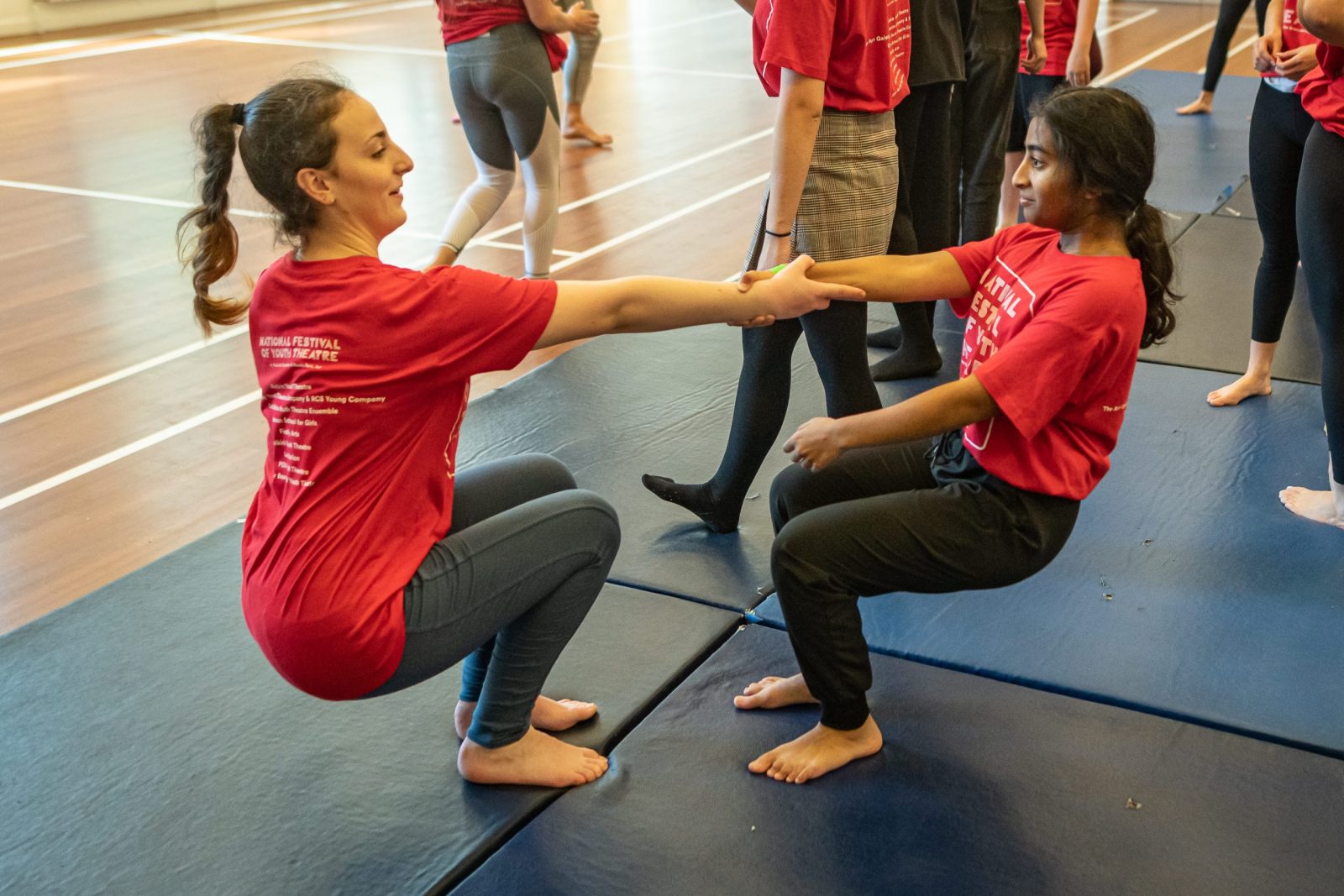 National Festival of Youth Theatre 2019 2 Two people holding each other up